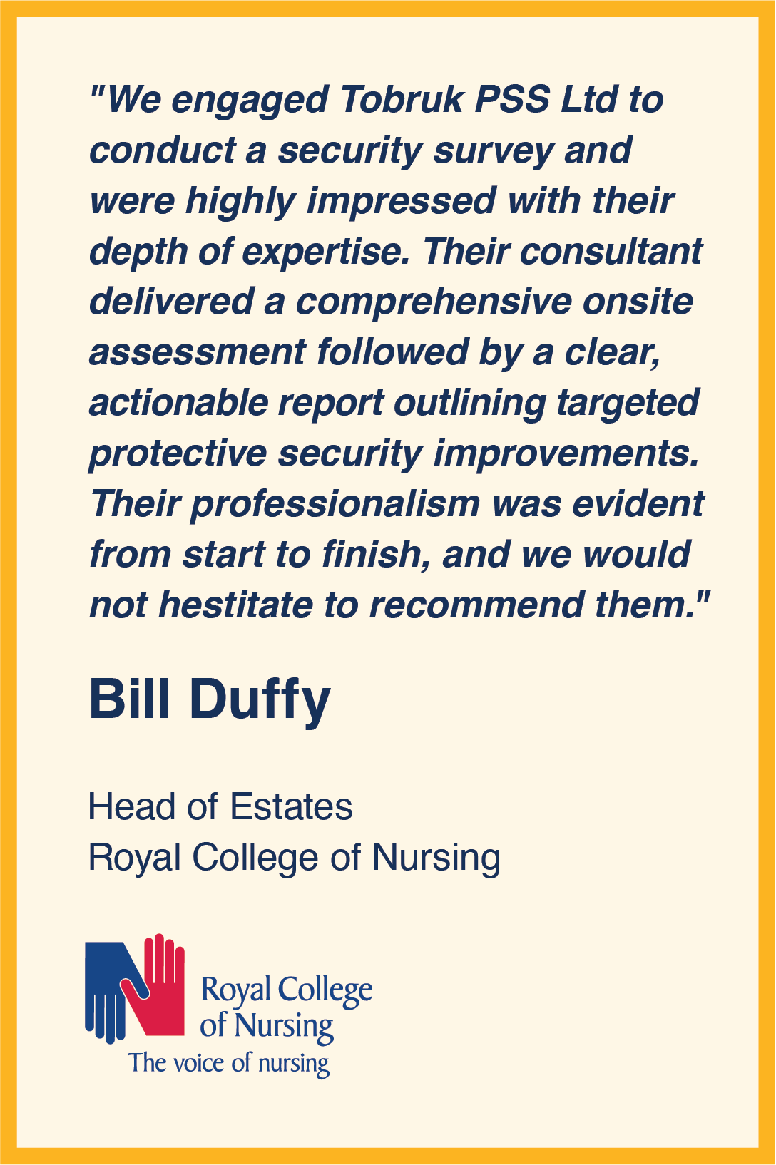 Tobruk Testimonial - Bill Duffy PORTRAIT