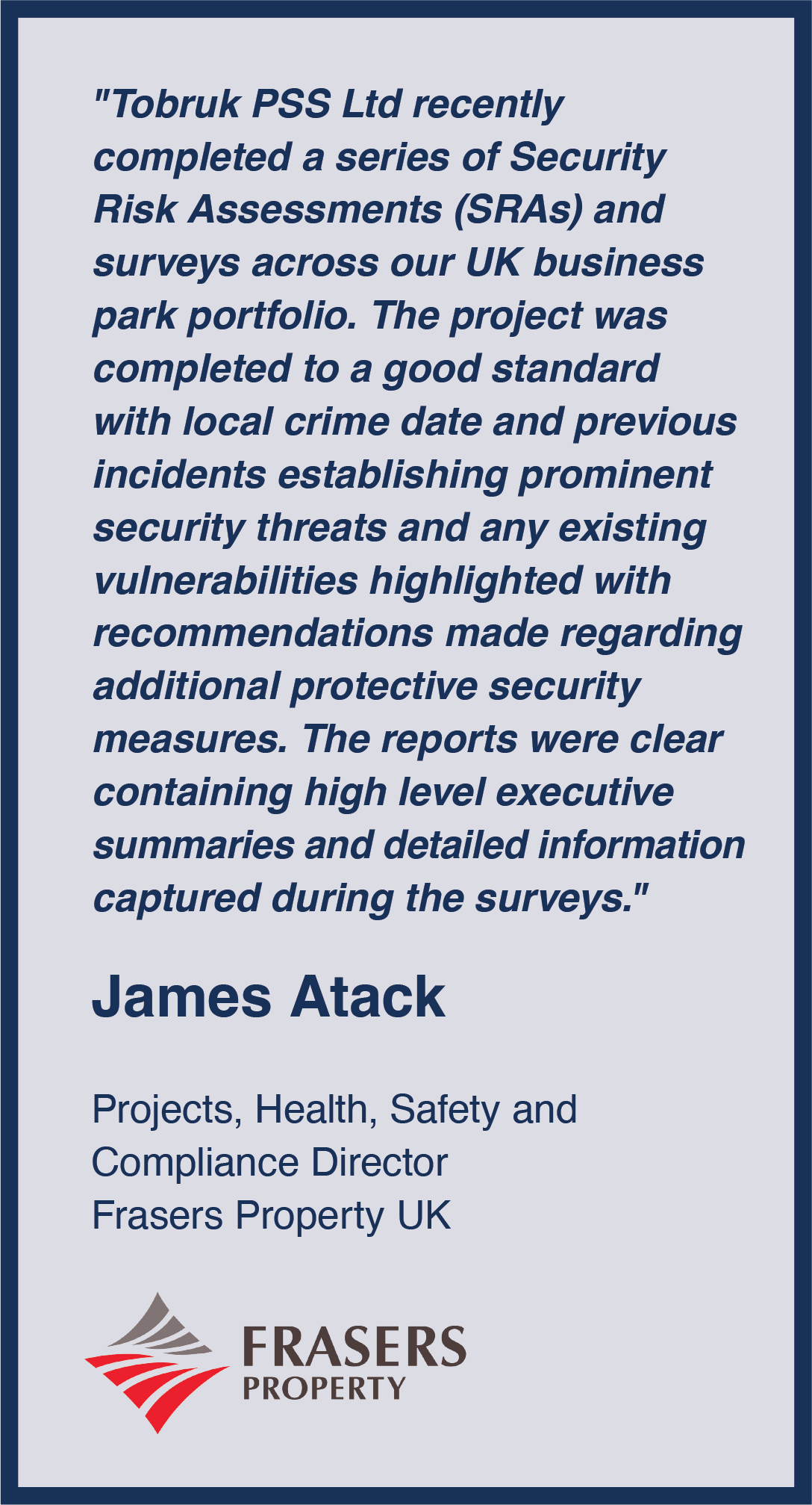 Tobruk Testimonial - James Atack PORTRAIT